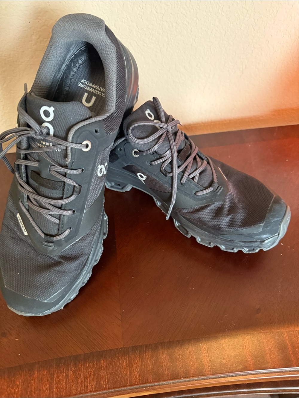 On Cloudventure trail running shoes in classic black M 8/W 10